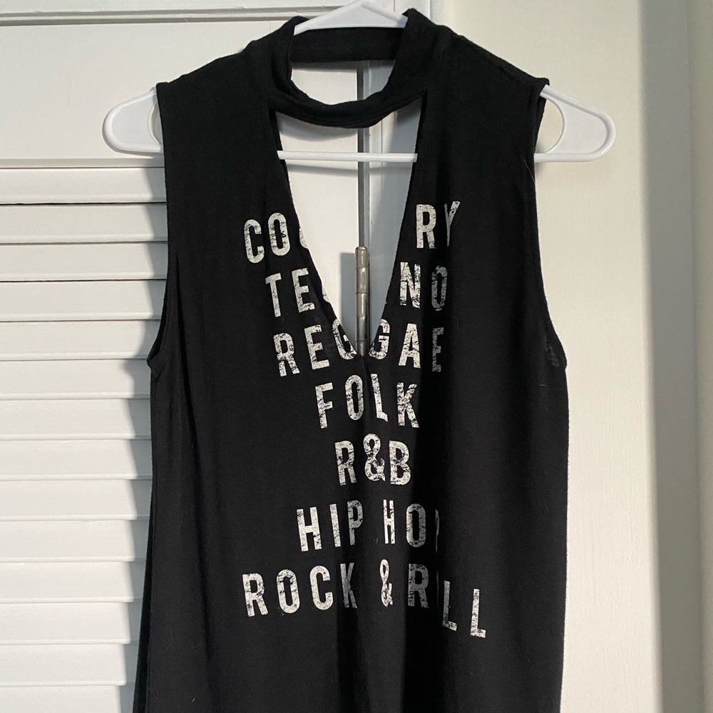 Express Black Cutout Graphic Tank